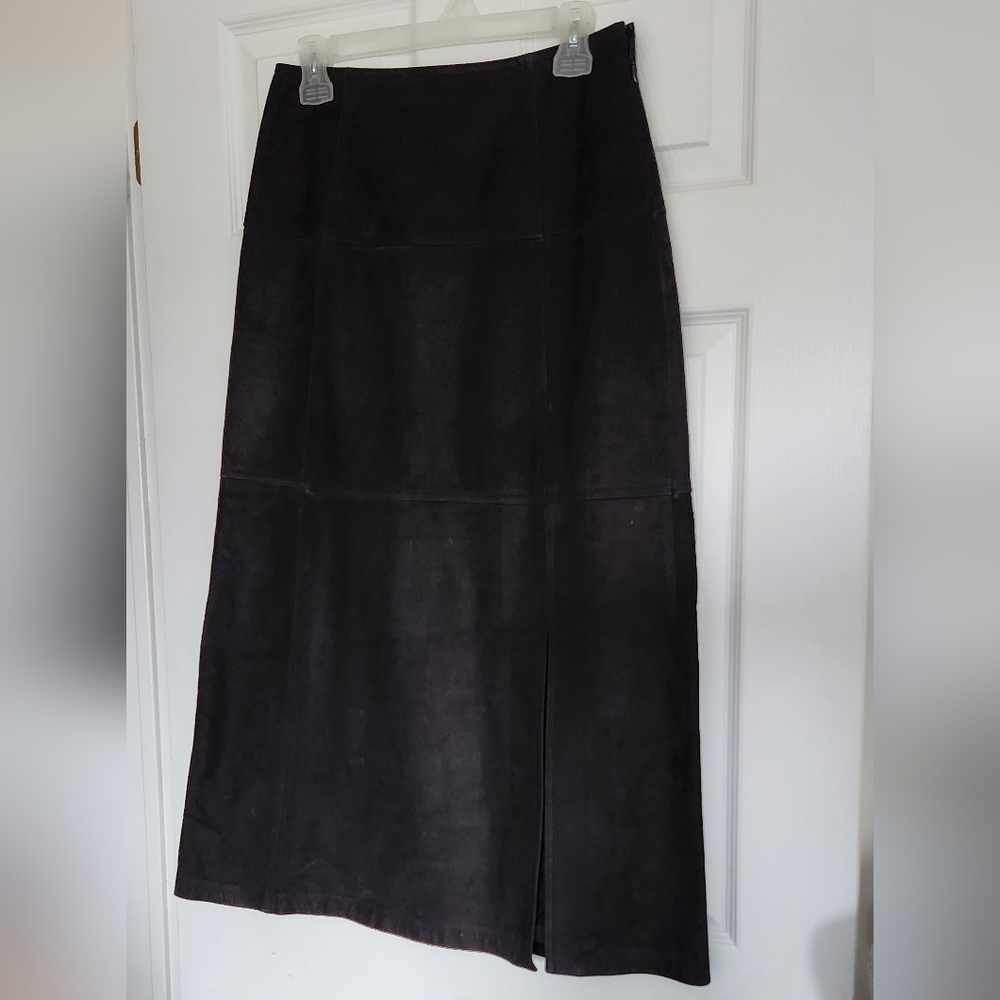 Linda Allard Ellen Tracy leather skirt